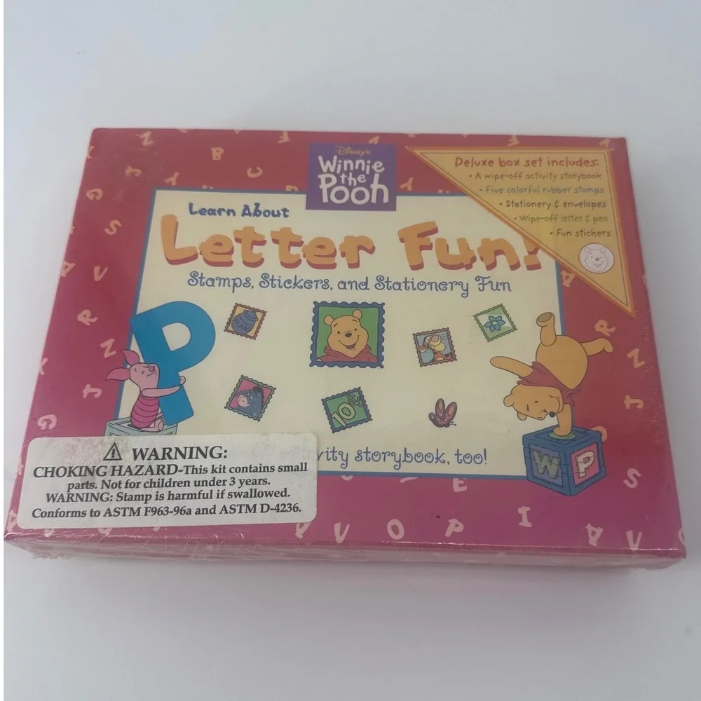Disney Winnie the Pooh Letter Fun Kids Activity Stationery Set Red New Sealed